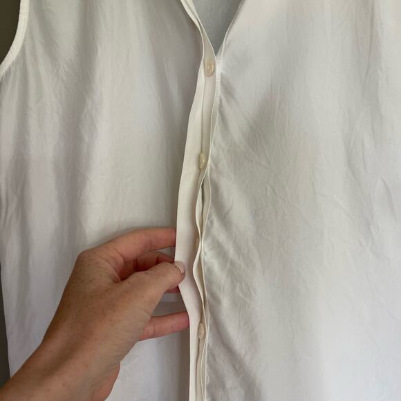 ATM ANTHONY THOMAS MELILLO Silk Charmeuse Blouse Chalk Ivory White Size XS Chic - Picture 12 of 16